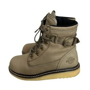 Harley Davidson Women's Marconi Moto Boots - Round Toe Brown Size 9.5